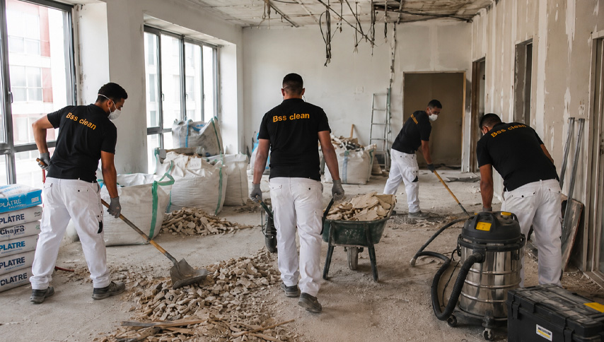 Déblayage après chantier nettoyage complet BSS Clean Tanger